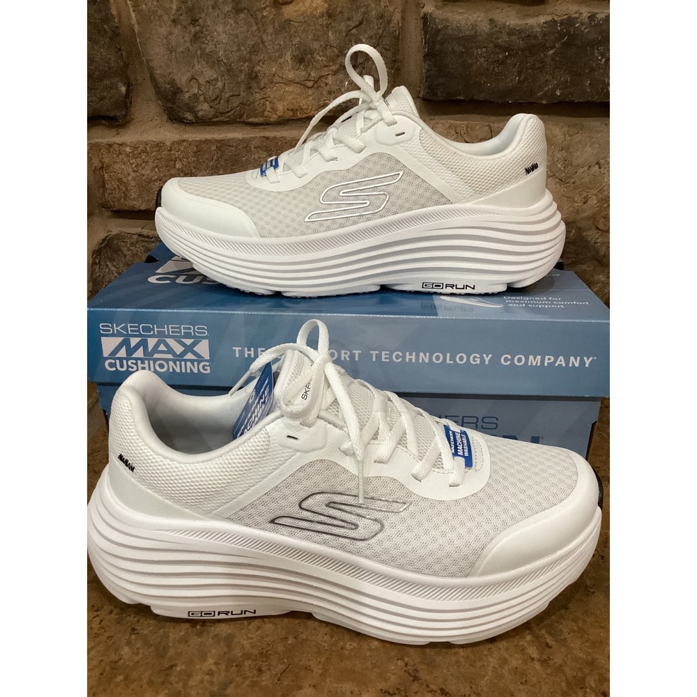 Skechers GOrun Max Cushioning Endeavour White Sneakers Womens 8.5 Washable New